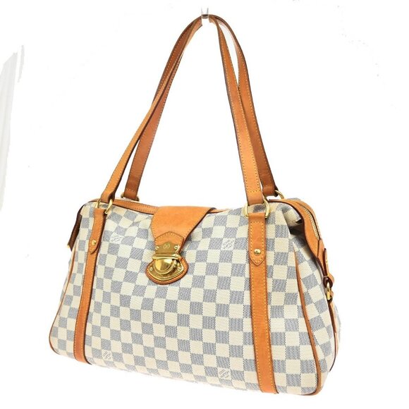 LOUIS VUITTON LV Stresa PM Shoulder Bag Damier Azur Leather White - Picture 1 of 16